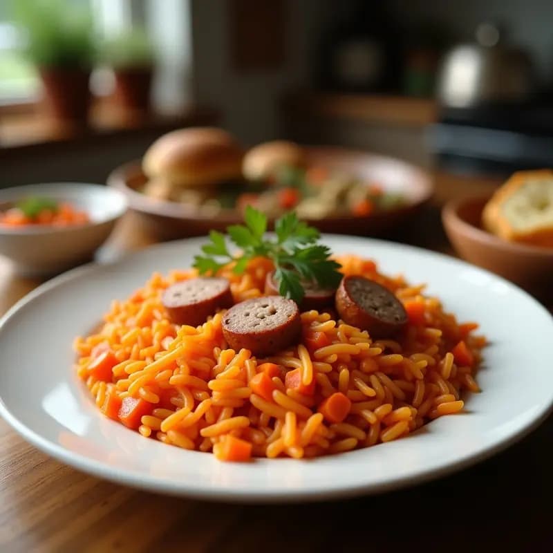 Arroz con Marchewka (zanahoria polaca) y salchichas: Receta de Europa del Este en una sola olla