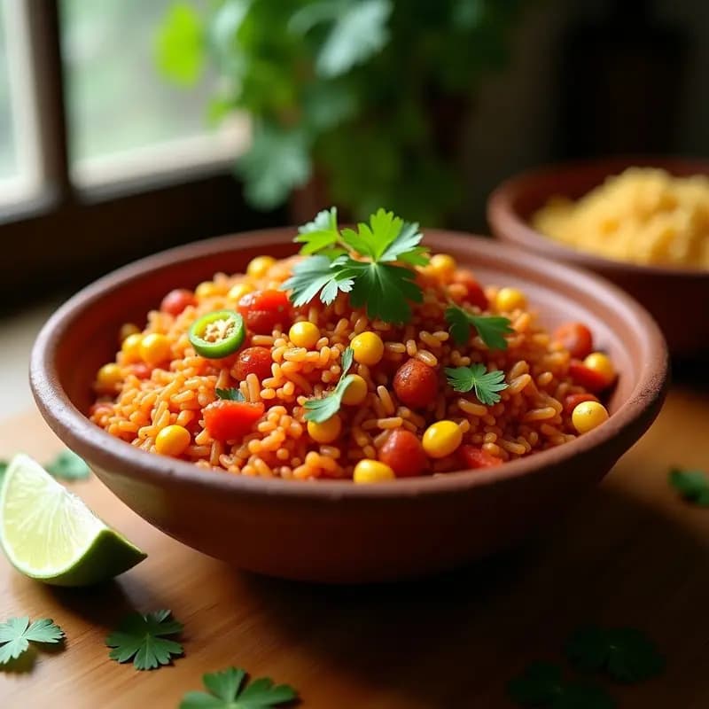 Arroz a la Mexicana con Chorizo Vegano y Elote: Receta Picante y Colorida en Una Olla
