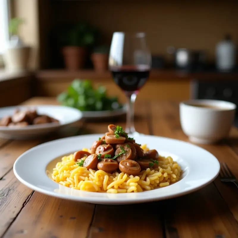 Arroz de Montaña con Setas Silvestres y Morcilla: Receta de Invierno en Olla Exprés