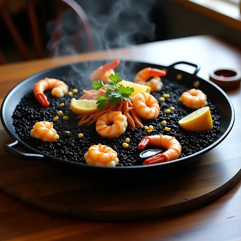 Arroz Negro con Mariscos: Receta de Paella Tradicional en 40 Minutos
