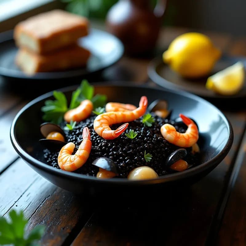 Arroz Negro con Mariscos: Receta Auténtica en Thermomix y Alta en Omega-3