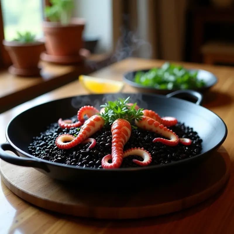 Arroz Negro con Pulpo: Receta de Marisco con el Secreto del Chef en 30 Minutos