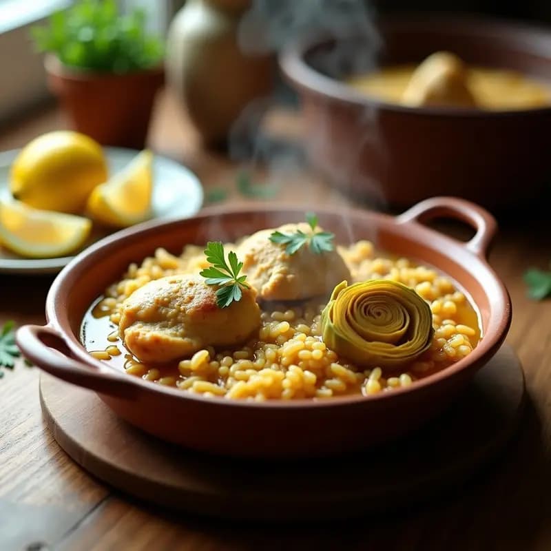 Arroz con Pollo y Alcachofas: Receta de Arroz Caldoso con Toque Primaveral