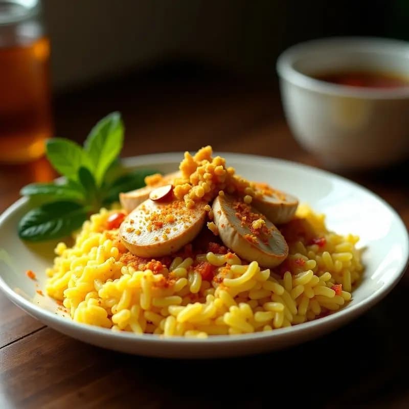 Arroz con Pollo y Azafrán al Estilo Persa: Receta Iraní con Toque Dorado