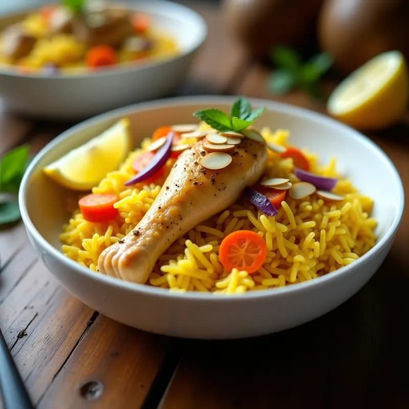 Arroz con Pollo y Azafrán: Receta Persa en Thermomix y Baja en Calorías