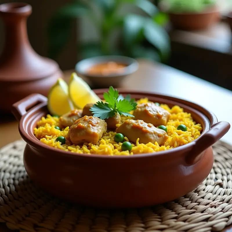Arroz con Pollo Colombiano con Azafrán y Guisantes: Receta Tradicional en Una Olla