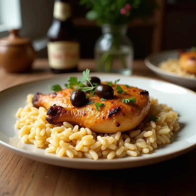 Arroz con Pollo Estilo Puerto Rico con Alcaparras y Aceitunas: Receta Caribeña en una Olla