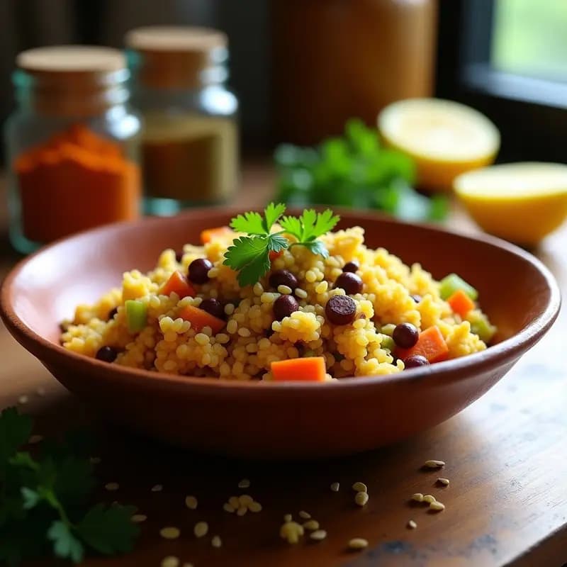 Arroz Salvador con Lentejas y Especias Berber: Receta Marroquí Keto en 25 Minutos