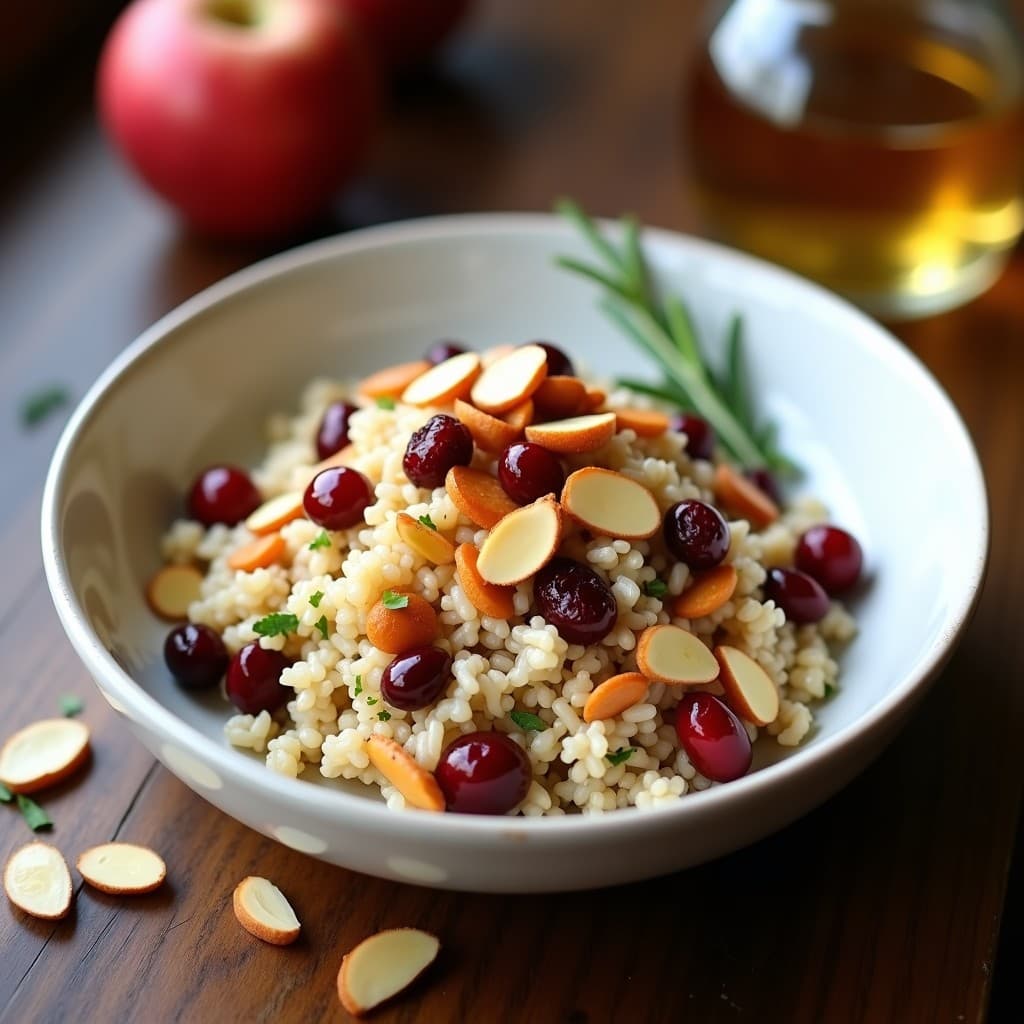 Arroz Salvaje con Cranberries y Almendras Tostadas: Receta Americana Sin Gluten