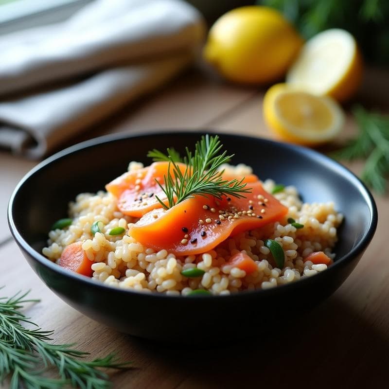 Arroz Salvaje con Salmón Ahumado y Eneldo: Receta en Olla Express con Omega-3