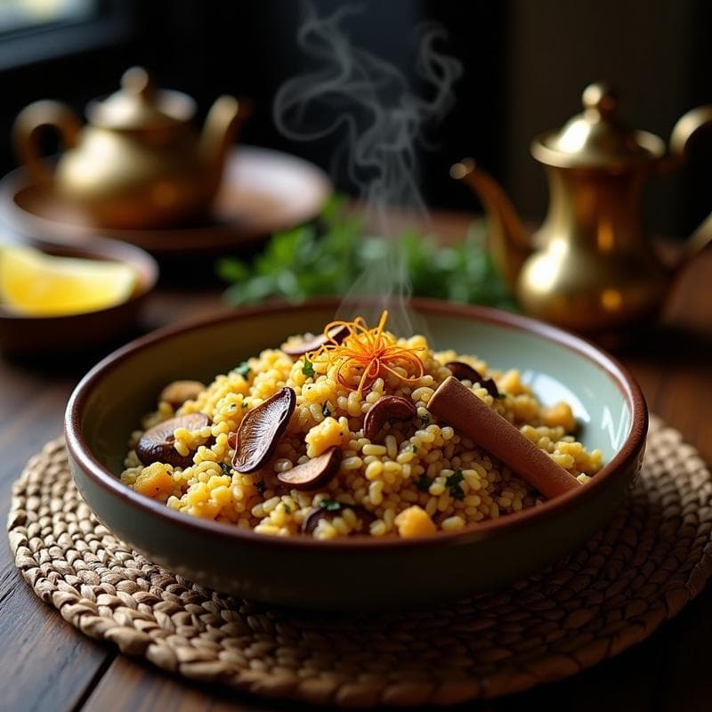 Arroz Salvaje con Setas y Azafrán: Receta en Olla Express con Toque Persa