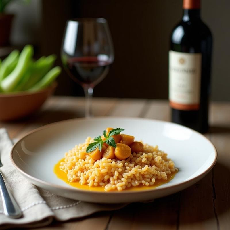 Arroz Salvaje con Setas Morchella y Reducción de Oporto: Receta Gourmet en Olla Lenta