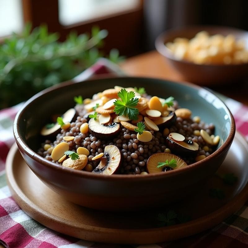 Arroz Salvaje con Setas Portobello y Alcachofas: Receta Norteamericana Vegana y Reconfortante