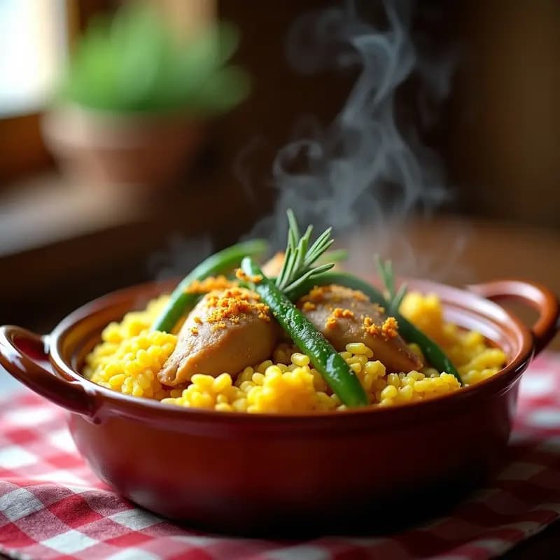 Arroz con Things y Conejo: Receta de Interior de Valencia con Azafrán
