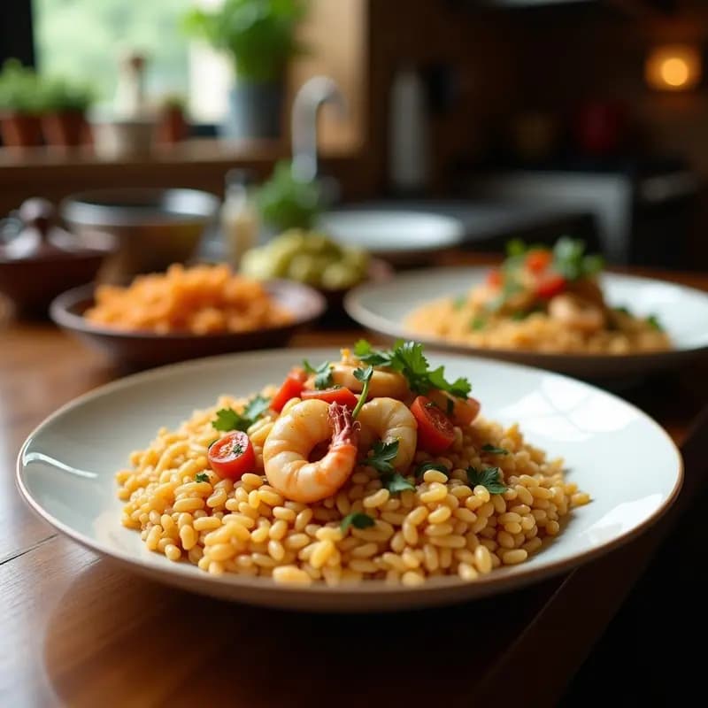 Arroz Three Deluxe con Pollo, Gambas y Verduras: Receta China de Wok en 15 Minutos