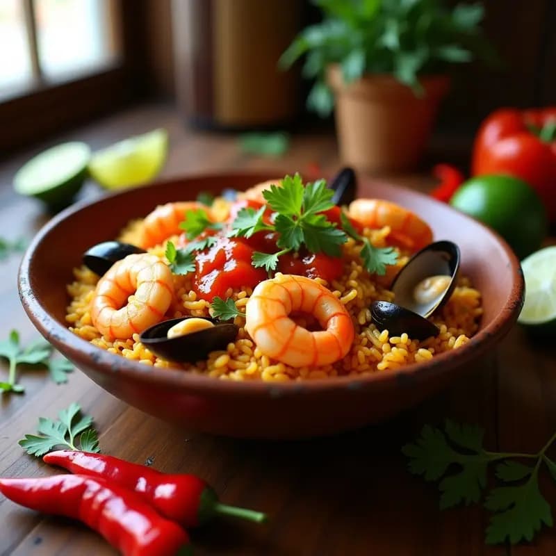 Arroz a la Tumba con Mariscos y Chile Habanero: Receta Peruana Picante