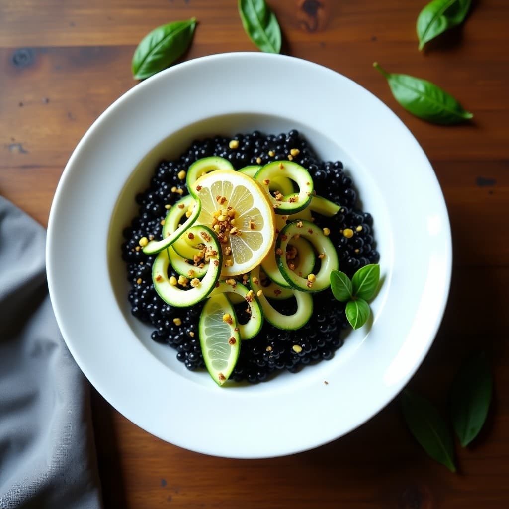 Arroz Venere con Calabacín en Espiral y Pistachos: Receta Italiana Keto en Thermomix