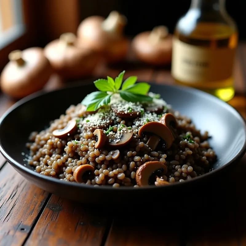 Arroz Venere Negro con Champiñones y Trufa: Receta Gourmet en 30 Minutos