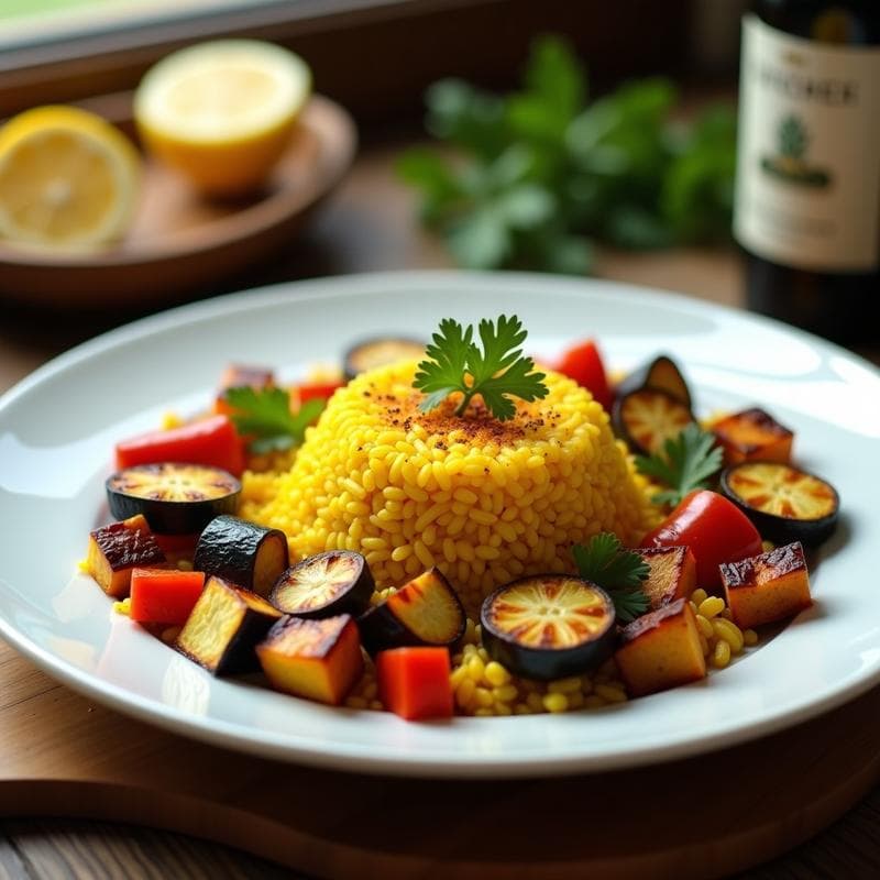 Arroz Venus con Azafrán y Verduras Asadas: Receta en Airfryer Sin Aceite y Crujiente
