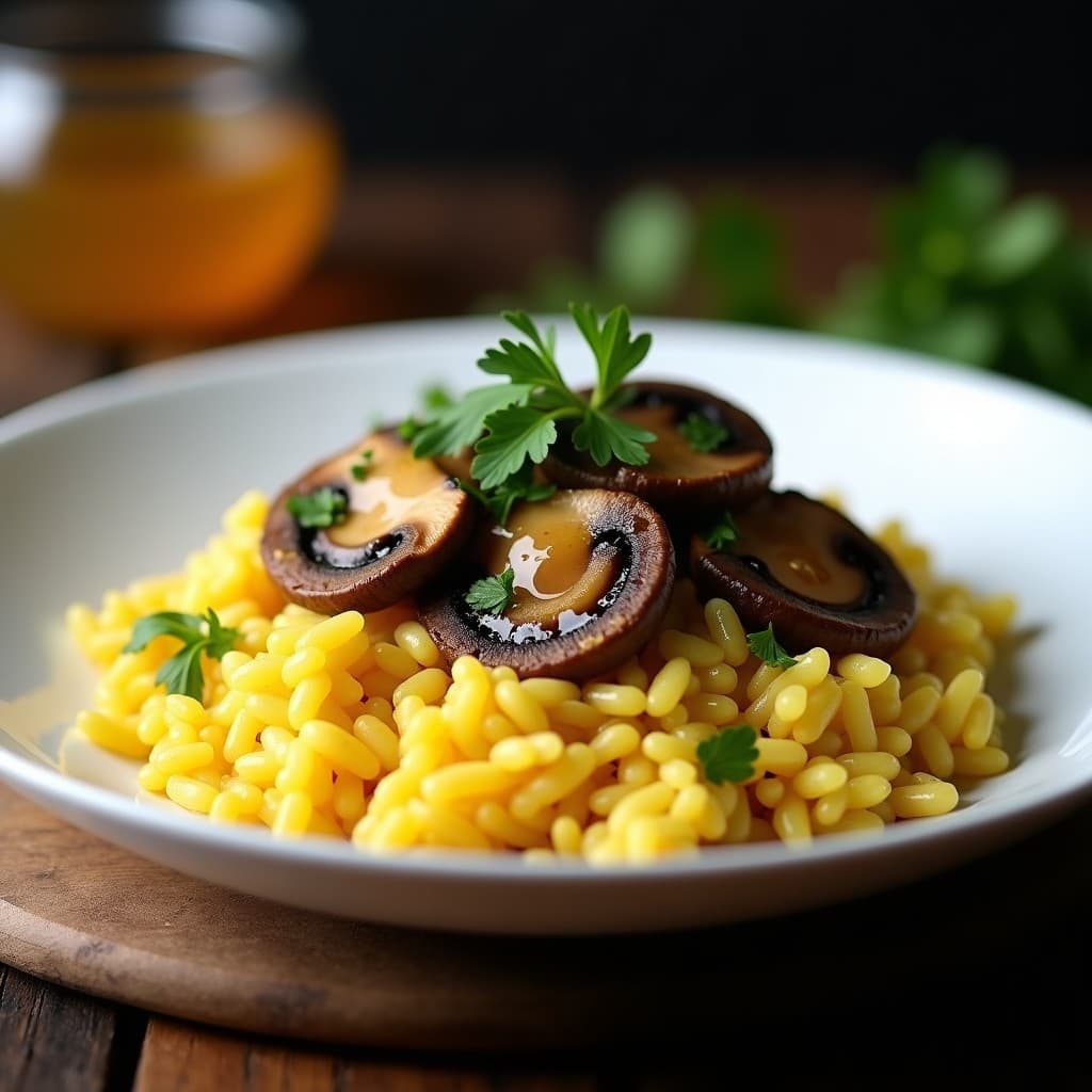 Arroz Venus con Azafrán y Champiñones Portobello: Receta Vegana y Sin Gluten en Thermomix
