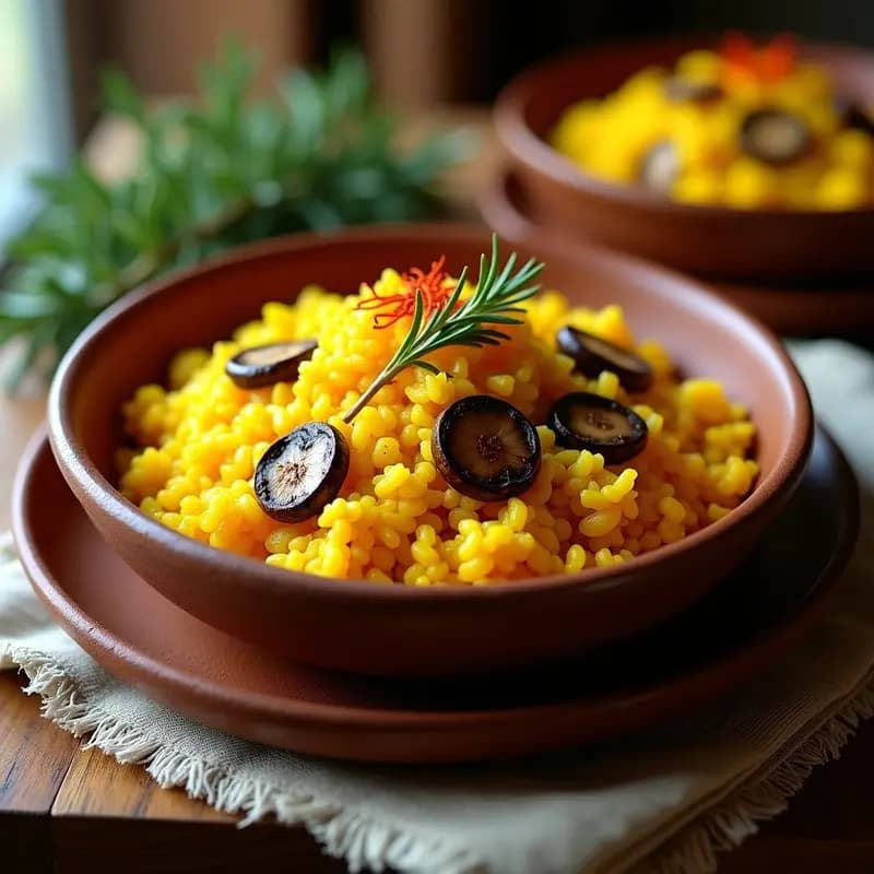 Arroz a la Zamora con Setas y Azafrán: Receta Española Vegana en Olla Rápida