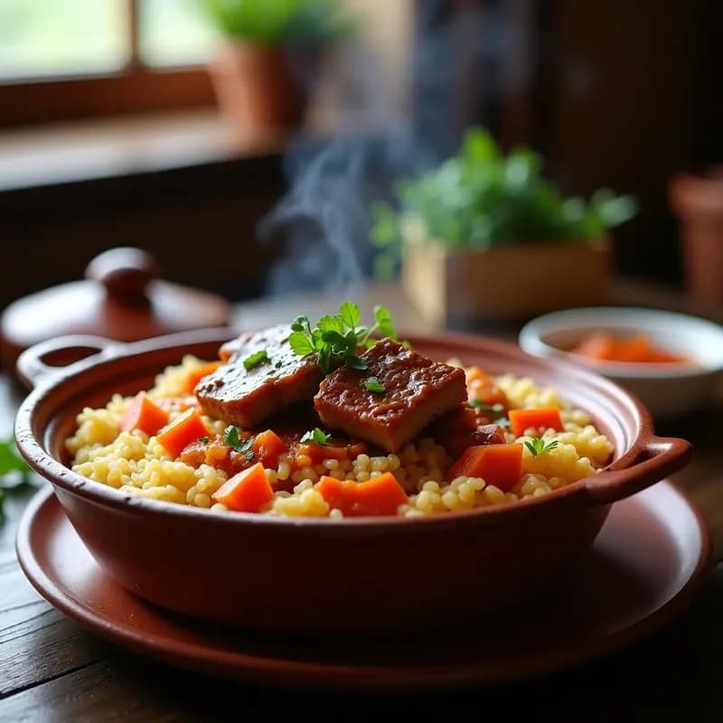 Arroz a la Zamorana con Costillas de Cerdo: Receta Española de Cuchara en Olla Exprés