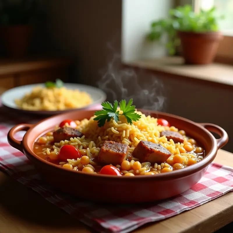 Arroz a la Zamorana con Costillas de Cerdo y Garbanzos: Receta de la Tierra en Cazuela de Barro