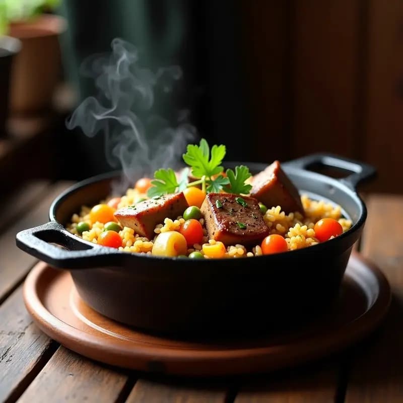 Arroz a la Zamorana con Costillas y Verduras: Receta de Olla de Hierro y Sabores Intensos
