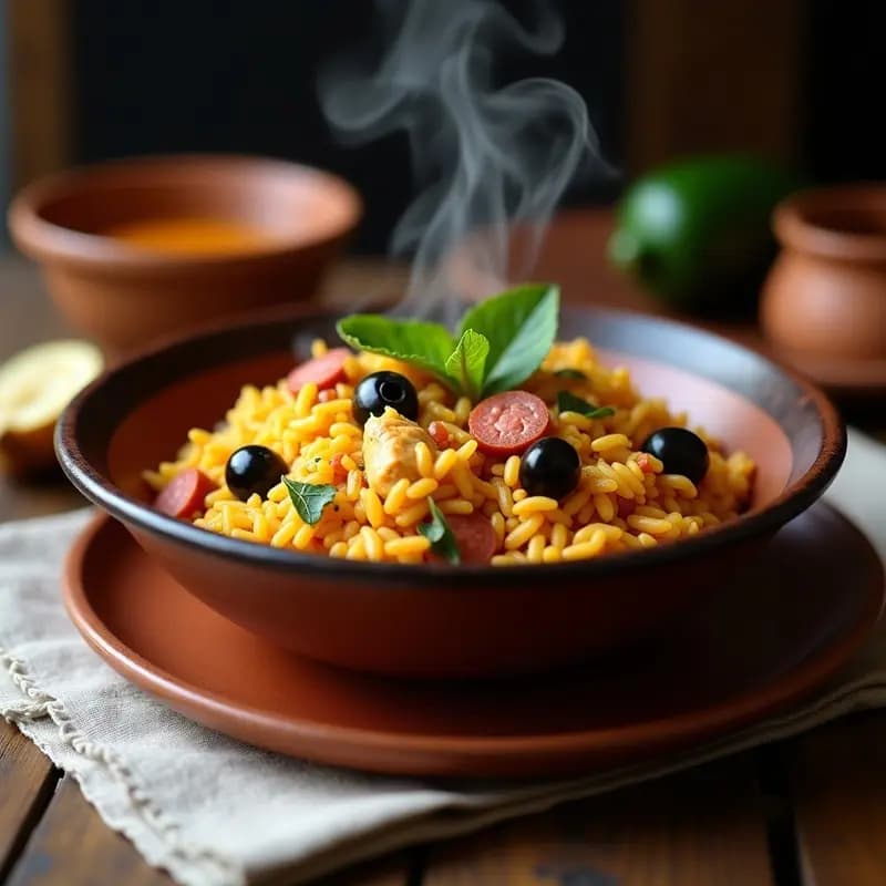 Arroz a la Zamorana: Receta Peruana con Pollo, Chorizo y Aceitunas en Olla