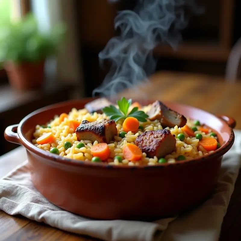 Arroz a la Zamorana con Costilla y Verduras: Receta de la Abuela en Cazuela de Barro