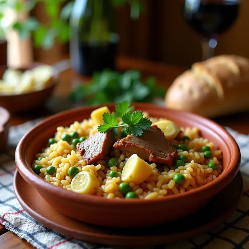 Arroz a la Zaragozana con Costilles y Alcachofas: Receta de Montana en Cazuela de Barro