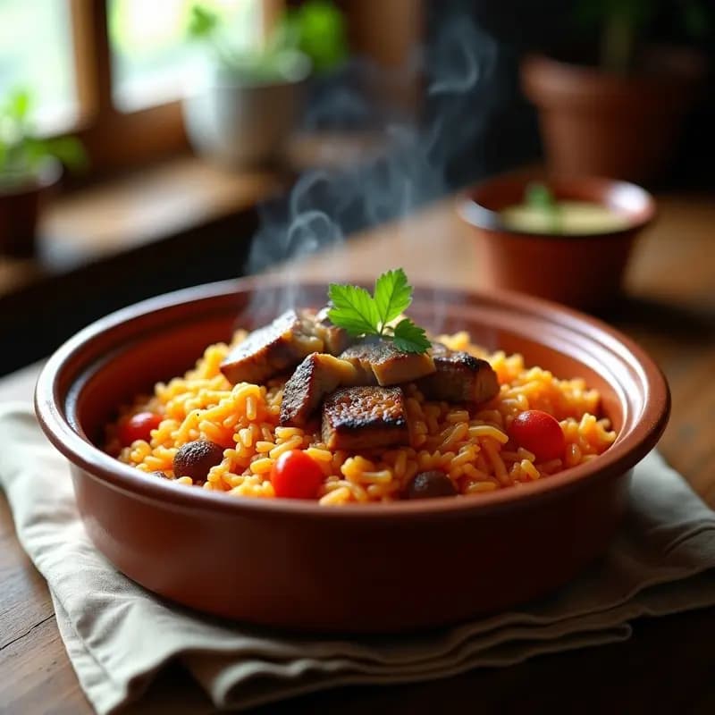 Arroz a la Zorza con Costillas de Cerdo y Pimentón: Receta de Montaña en Cazuela de Barro