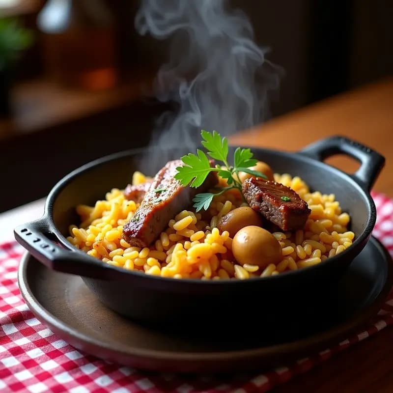 Arroz a la Zuberoa con Costillas y Alcachofas: Receta Navarra de Olla en una Sola Sartén