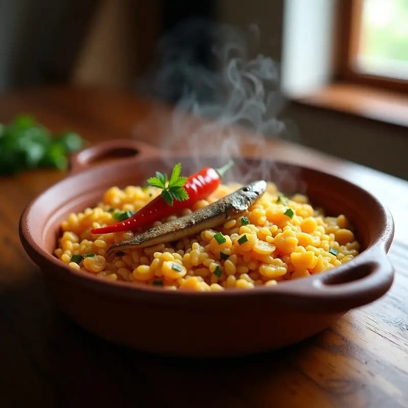 Arroz a la Zuberoa con Sardinas y Pimientos del Piquillo: Guiso Vasco de Mar y Montaña