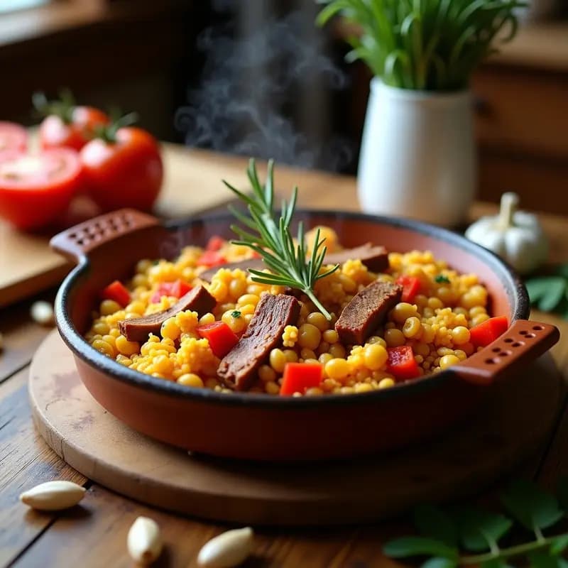 Arroz a la Zumba: Paella de Montaña con Costillas y Judías Blancas en Cazuela de Barro