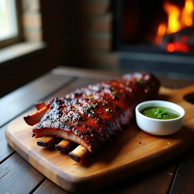 Asado Argentino de Costillas con Chimichurri de Cebollín: Receta a la Parrilla Alta en Hierro
