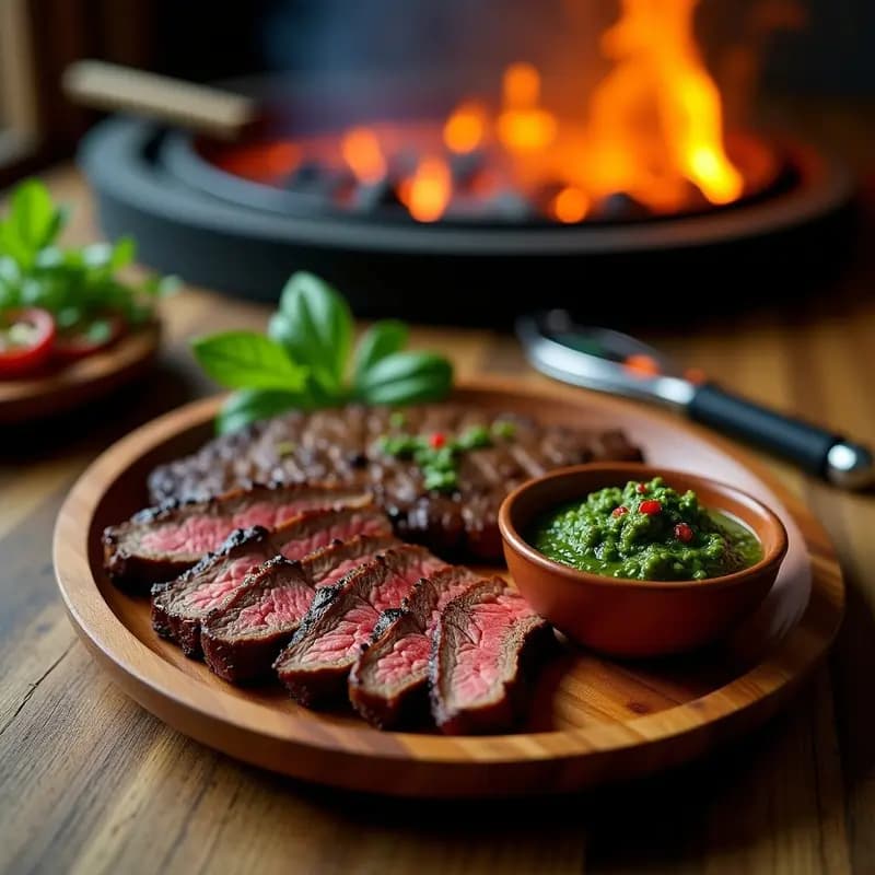 Asado de Ternera con Chimichurri: Receta Argentina en Barbacoa con Toque Picante