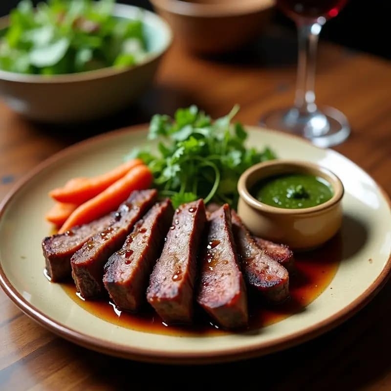 Asado de Tira al Estilo Uruguayo: Receta en Olla Exprés con Chimichurri