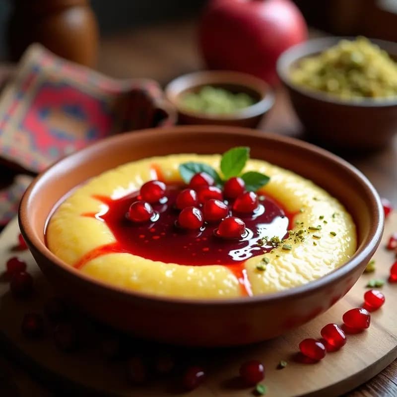 Asida de Sémola con Sirope de Grenadina: Postre Árabe Tradicional