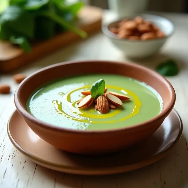 Aspencat Catalán: Crema Fría de Espinacas y Almendras para el Verano