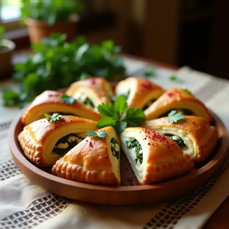 B خطاب Egiptcio con Espinacas y Queso Rumy: Receta Tradicional de Hoja de Hojaldre
