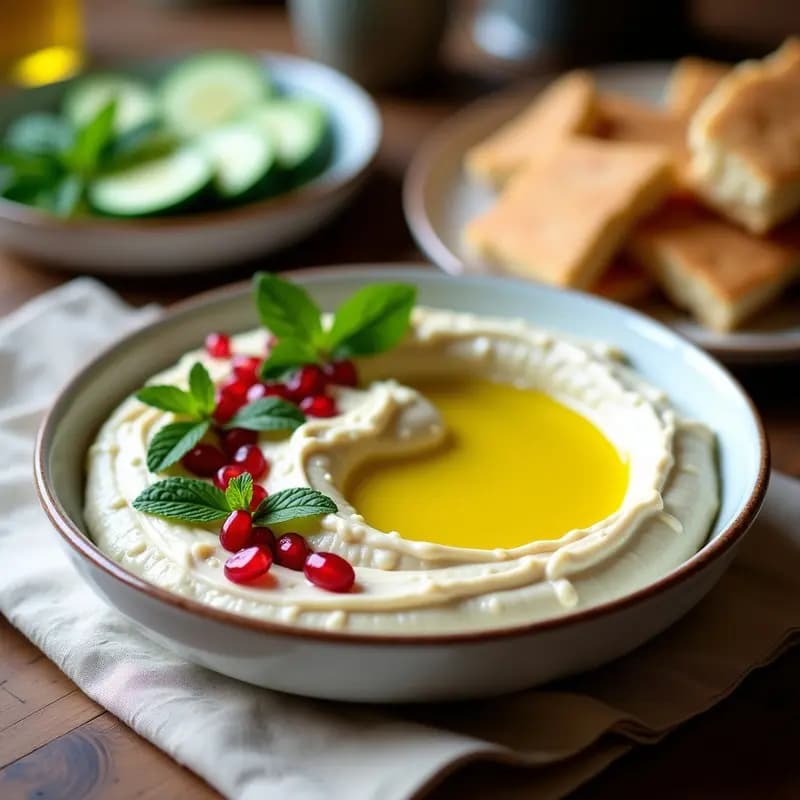 Baba Ganoush con Aceite de Oliva y Granado: Dip Libanés Sin Cocción