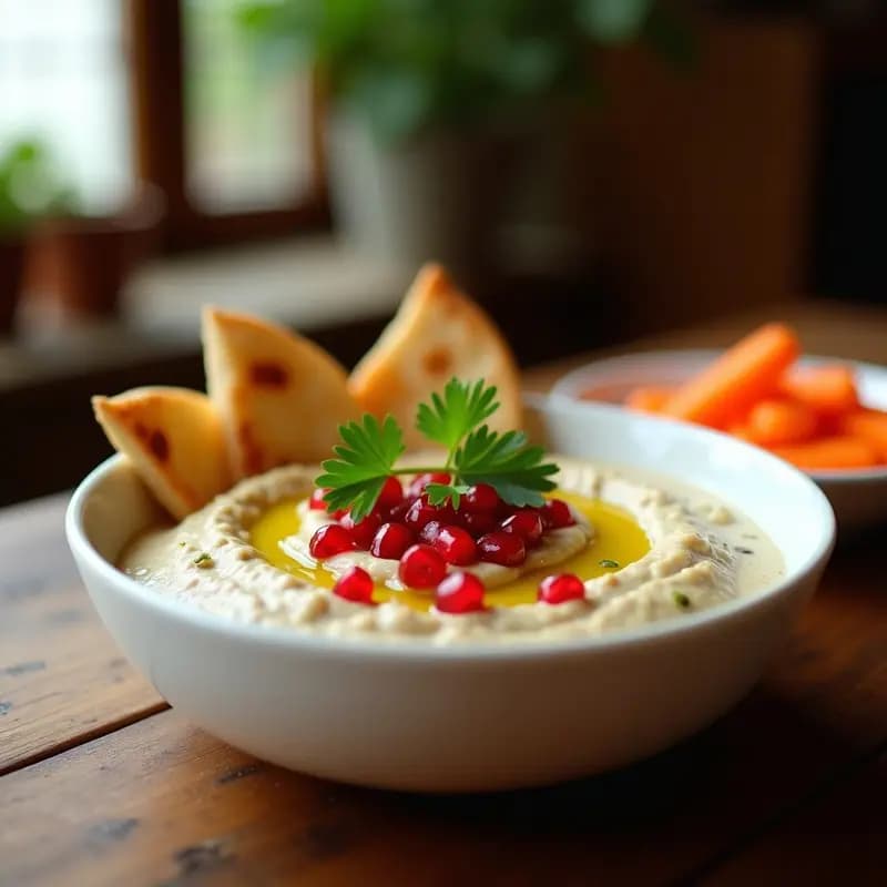 Baba Ganoush con Berenjena Ahumada y Granadas: Entrante Libanés Sin Lácteos