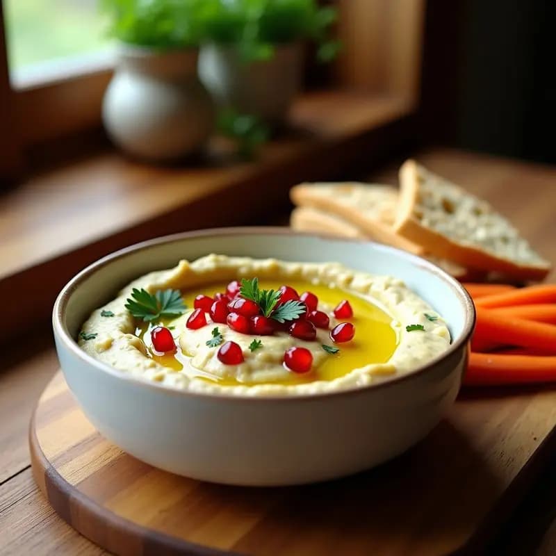 Baba Ganoush de Berenjena Asada con Aceite de Oliva: Receta Libanesa Vegana y Sin Lactosa