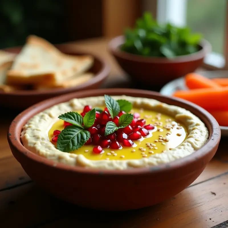 Baba Ganoush con Granada y Mentas: Entrante Árabe Vegano y Sin Gluten