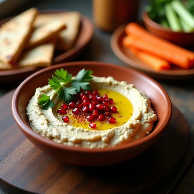 Baba Ganoush con Granados: Dip Libanés Vegano y Antioxidante en 20 Minutos