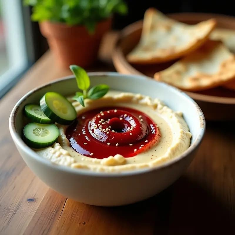 Baba Ganoush con Grenadina de Granada: Dip Árabe con Toque Dulce y Ácido