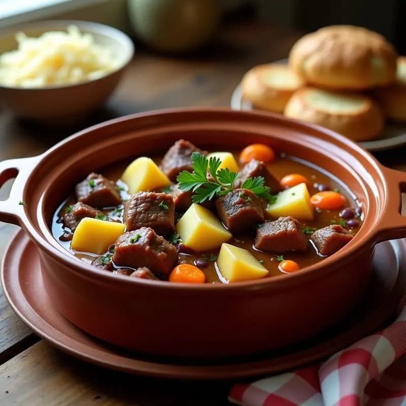 Baeckeoffe Alsaciano de Carnes y Patatas: Receta Francesa de Olla Lenta