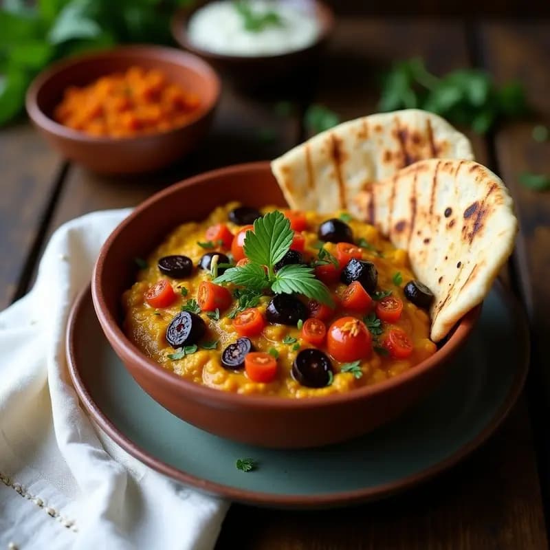 Baingan Bharta con Pan de Naan Integral: Receta India Vegana y Ahumada