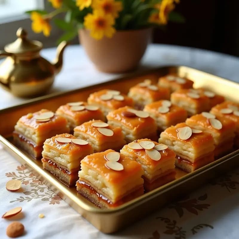 Baklava de Almendras y Agua de Azahar: Postre Turco Sin Azúcar con Endulzante Stevia